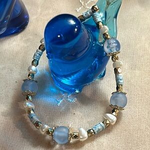 Heishi Disc Beads with Gold accents Bracelet